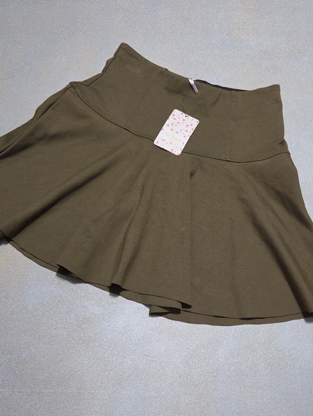 Free People Olive Circle Skater Mini Skirt 60 Retail NWTS
